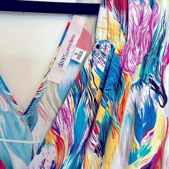 Davies by Erica Davies Multicolored Maxi Dress feathery watercolor Size S - Picture 6 of 6